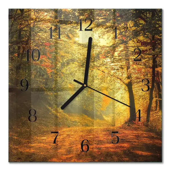 Moderne wanduhr quadratisch Herbst im Wald