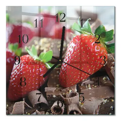 Wanduhr mit motiv quadratisch Erdbeeren