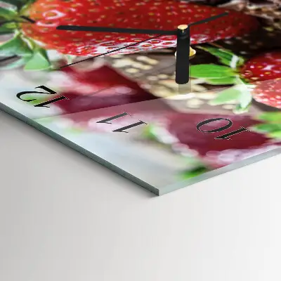 Wanduhr mit motiv quadratisch Erdbeeren