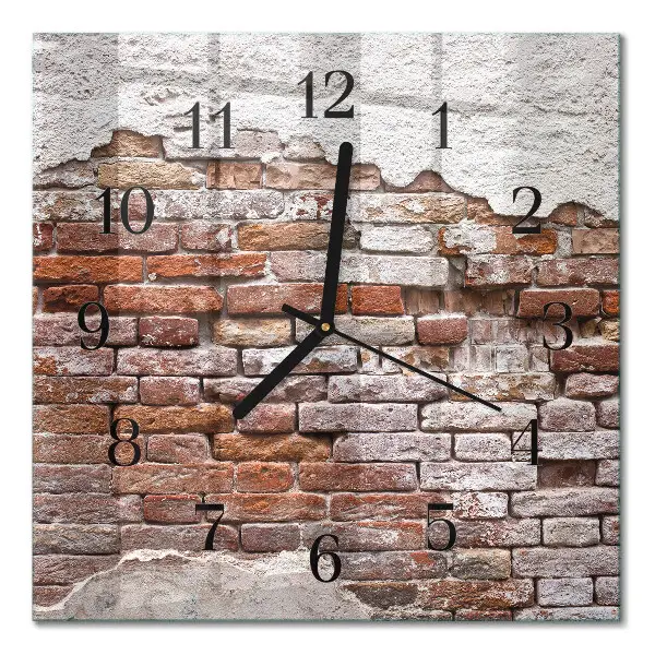 Quadratische wanduhr Ziegel