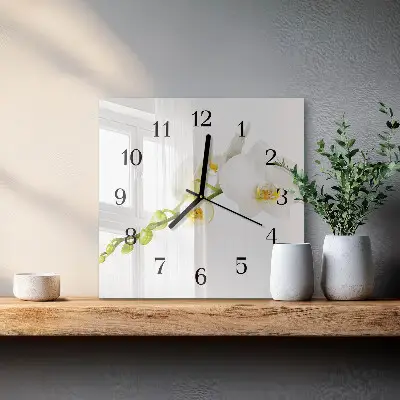 Wanduhr mit motiv quadratisch Orchidee