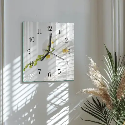 Wanduhr mit motiv quadratisch Orchidee