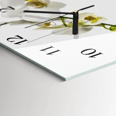 Wanduhr mit motiv quadratisch Orchidee