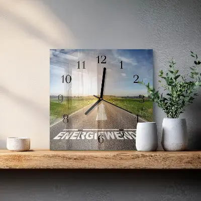 Quadratische wanduhr Feldpfad