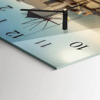 Wanduhr mit motiv quadratisch Santorini