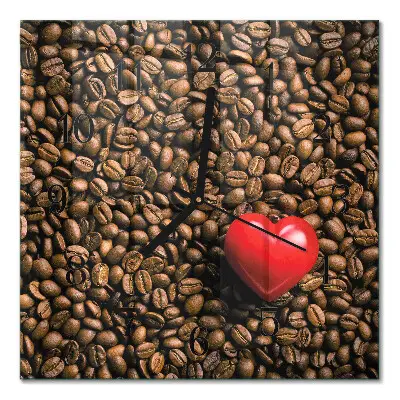 Glasuhr quadratisch Kaffeebohnen