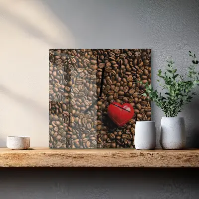 Glasuhr quadratisch Kaffeebohnen
