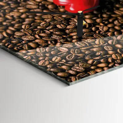 Glasuhr quadratisch Kaffeebohnen