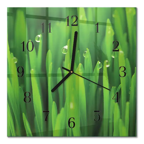 Moderne wanduhr quadratisch Gras