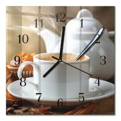 Quadratische wanduhr modern Becher