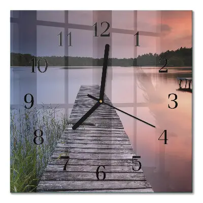 Quadratische wanduhr Brücke
