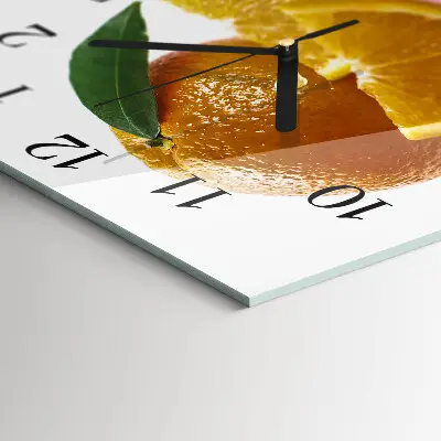 Moderne wanduhr quadratisch Orangen