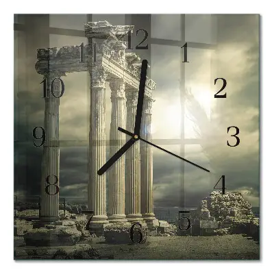 Quadratische wanduhr Akropolis