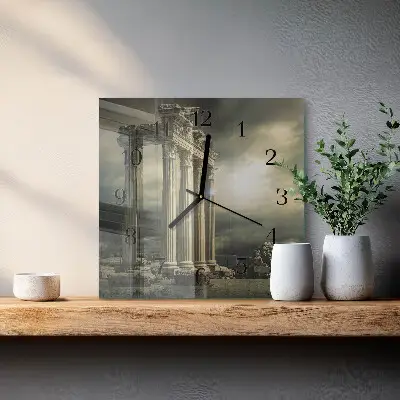Quadratische wanduhr Akropolis