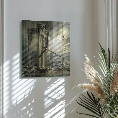 Quadratische wanduhr Akropolis