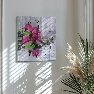 Wanduhr mit motiv quadratisch Orchidee