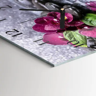 Wanduhr mit motiv quadratisch Orchidee