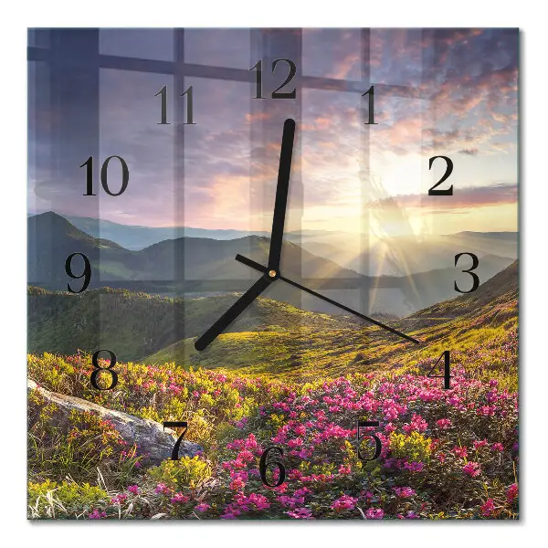 Quadratische wanduhr modern Landschaft