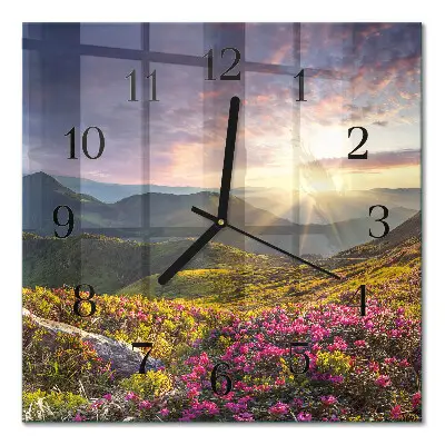 Quadratische wanduhr modern Landschaft