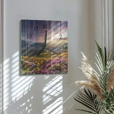 Quadratische wanduhr modern Landschaft