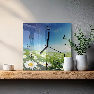 Quadratische wanduhr modern Wiese