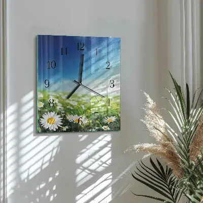 Quadratische wanduhr modern Wiese