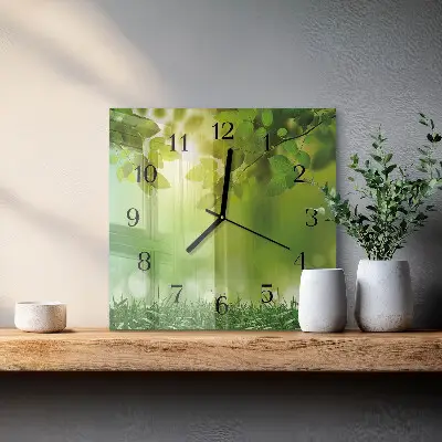Wanduhr mit motiv quadratisch Frühling