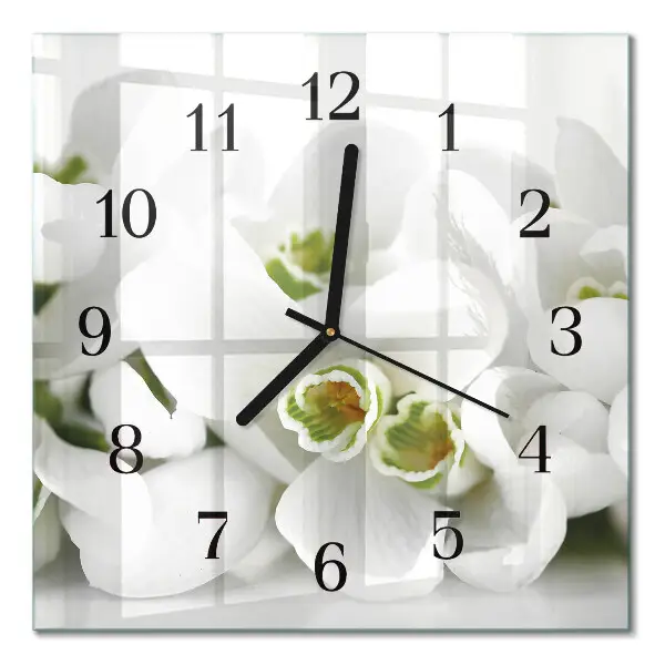 Wanduhr mit motiv quadratisch Blumen