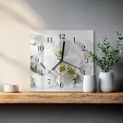 Wanduhr mit motiv quadratisch Blumen