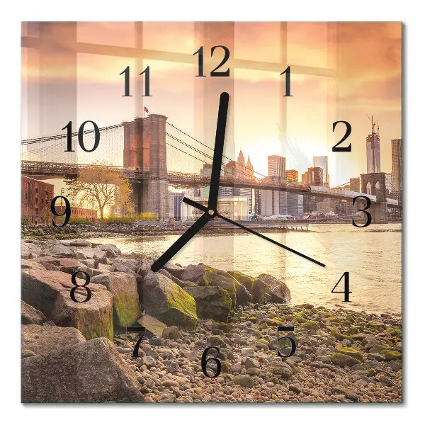 Quadratische wanduhr modern Stadt der Brücken