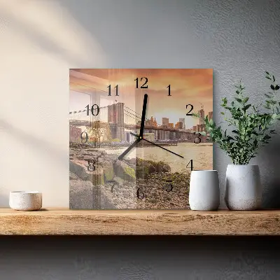 Quadratische wanduhr modern Stadt der Brücken