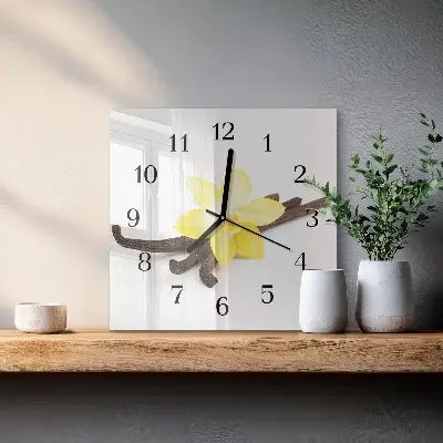 Glasuhr quadratisch Vanilleorchidee