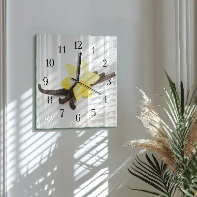 Glasuhr quadratisch Vanilleorchidee