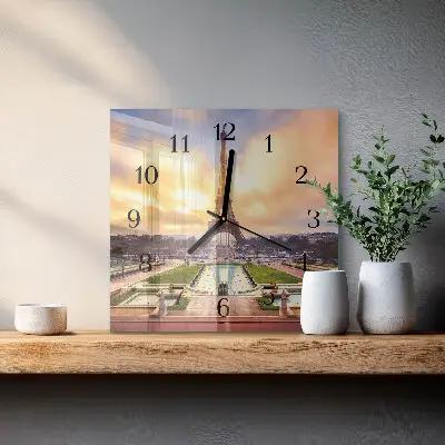 Quadratische wanduhr Eiffelturm
