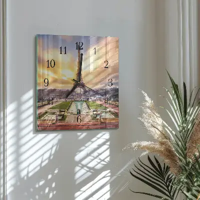 Quadratische wanduhr Eiffelturm