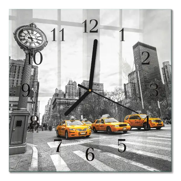 Glasuhr quadratisch Taxi