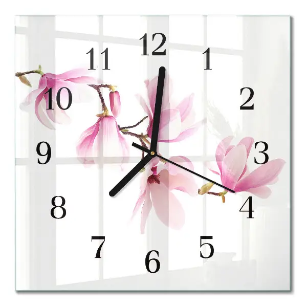 Wanduhr mit motiv quadratisch Magnolie