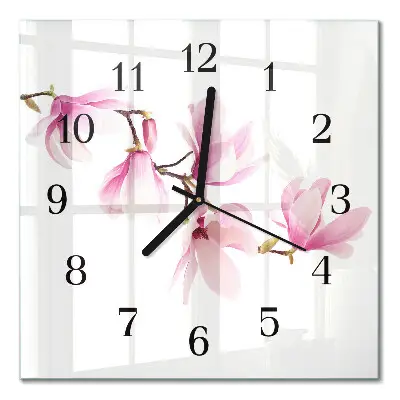 Wanduhr mit motiv quadratisch Magnolie