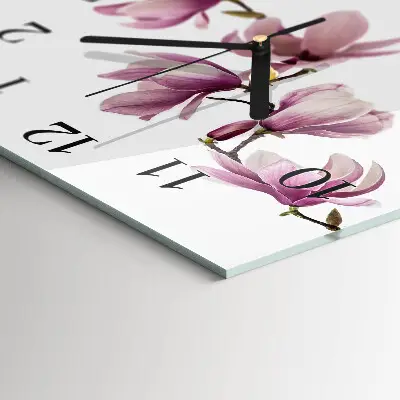 Wanduhr mit motiv quadratisch Magnolie