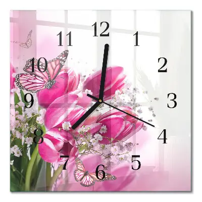 Quadratische wanduhr modern Schmetterling