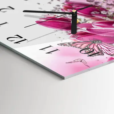 Quadratische wanduhr modern Schmetterling