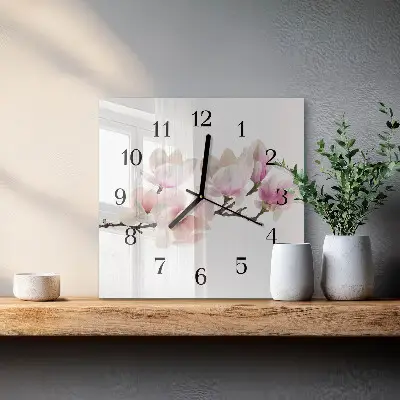 Quadratische wanduhr Magnolie