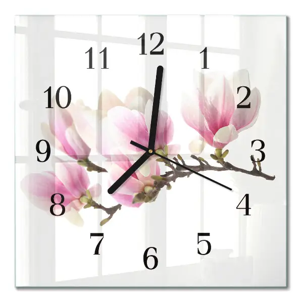 Moderne wanduhr quadratisch Magnolie