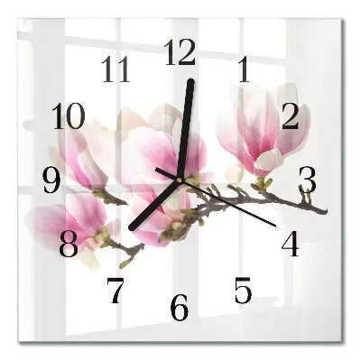 Moderne wanduhr quadratisch Magnolie