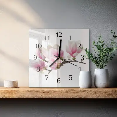 Moderne wanduhr quadratisch Magnolie