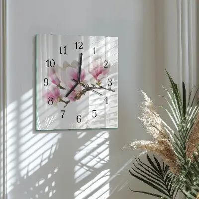 Moderne wanduhr quadratisch Magnolie