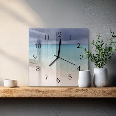 Wanduhr mit motiv quadratisch Strand