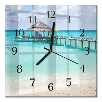 Moderne wanduhr quadratisch Strand