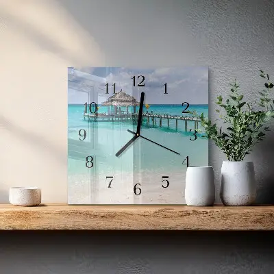 Moderne wanduhr quadratisch Strand