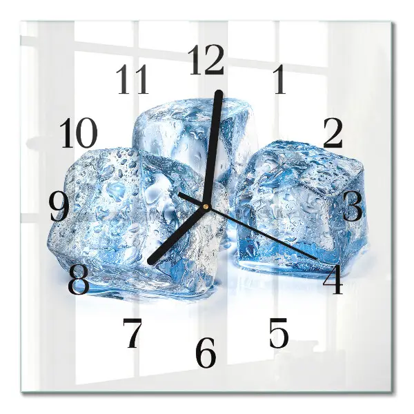 Glasuhr quadratisch Eis